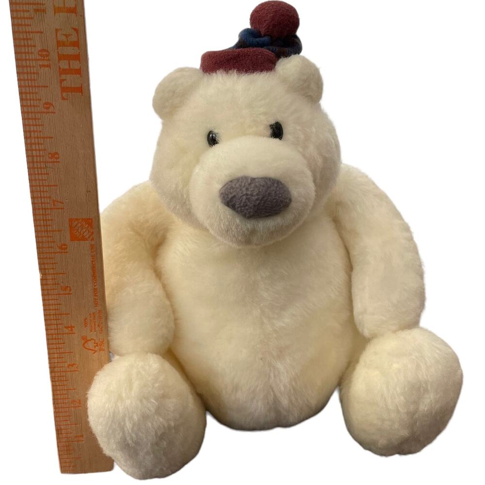 Gund Yuri Polar Bear Plush 8817 Big Gray Nose Wearing Hat Winter Stuffed Toy Vtg